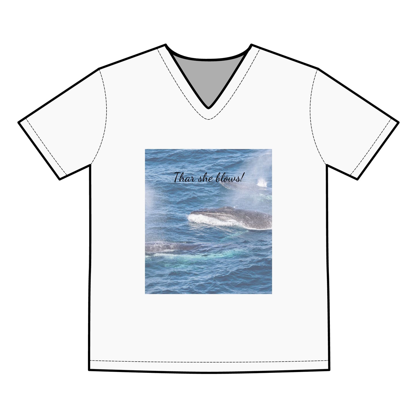 Antarctic Attire: Thar she Blows V-Neck Tee